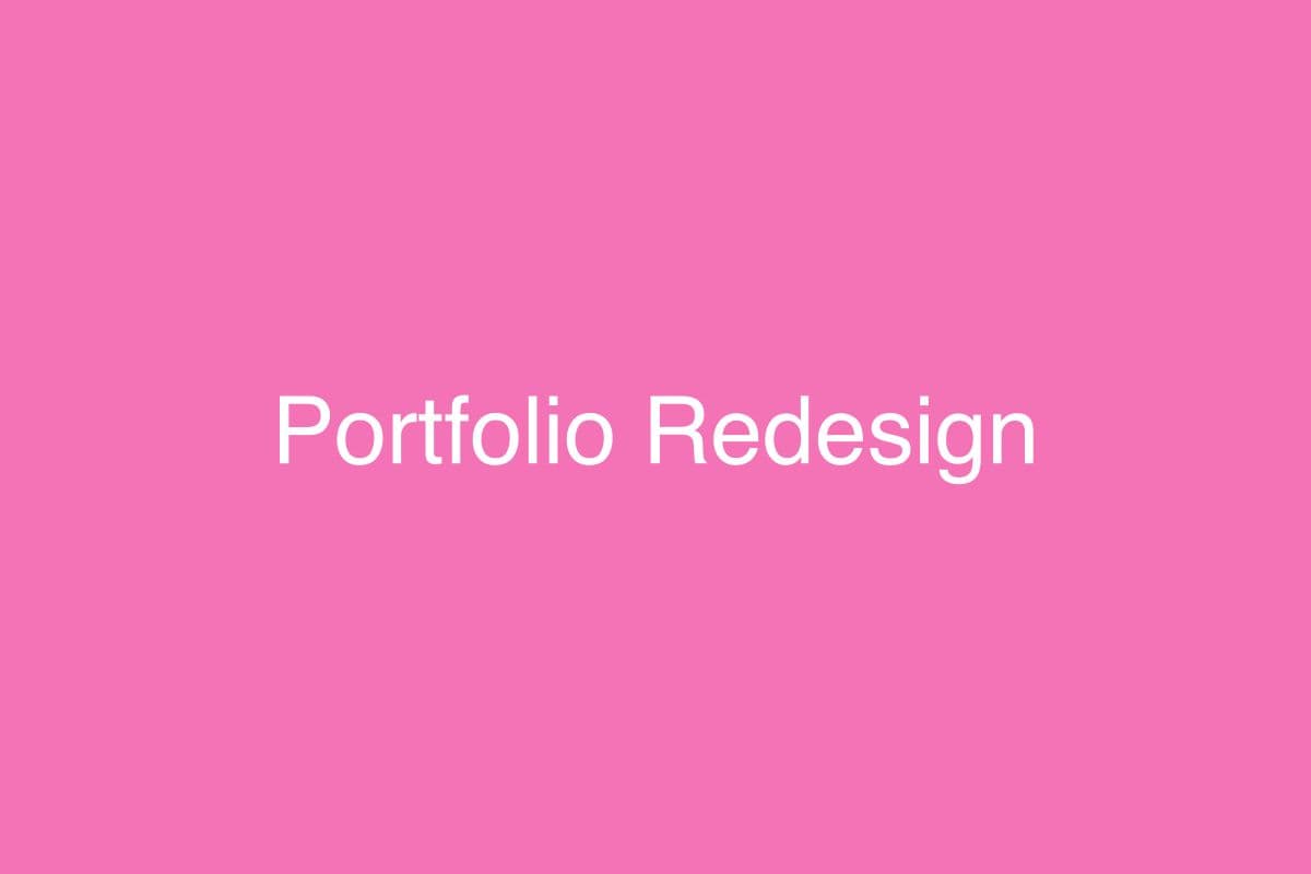 Cover image for Portfolio Redesign